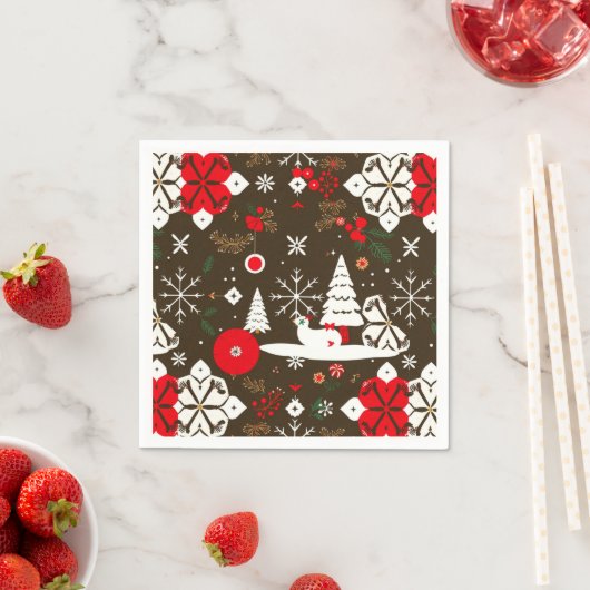 sneeuwfestiviteiten-patroon servet (Insitu)