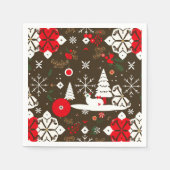 sneeuwfestiviteiten-patroon servet (Voorkant)