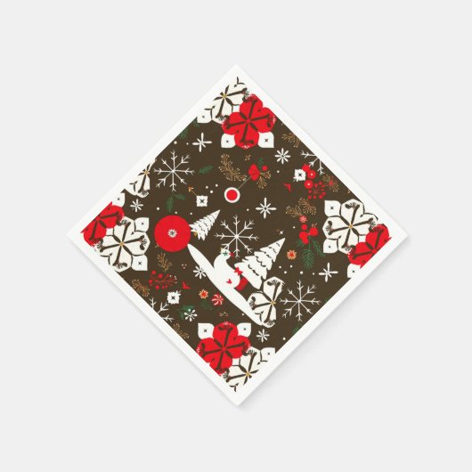sneeuwfestiviteiten-patroon servet (Hoek)