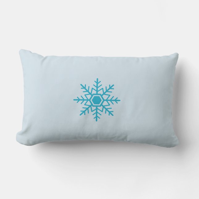 Sneeuwflake Blue Motif Winter Kussen (Voorkant)