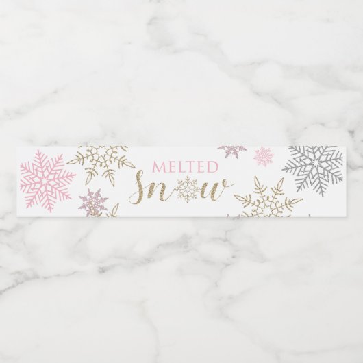 Sneeuwfleslabels Waterfles Etiket (Enkel label)