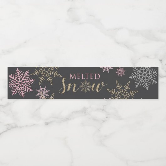 Sneeuwfleslabels Waterfles Etiket (Enkel label)