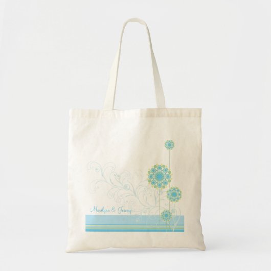 Sneeuwfluitjes Blue Wedding Custom Gift Bag Tote Bag (Voorkant)