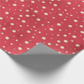 Sneeuwflurries op rood cadeaupapier (Hoek)
