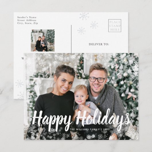 Sneeuwfoto-Feestdagen Briefkaart (Voorkant / Achterkant)