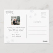 Sneeuwfoto-Feestdagen Briefkaart (Achterkant)