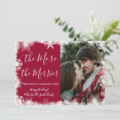 Sneeuwfoto Kerst zwangerschap aankondiging kaarten (Staand voorkant)