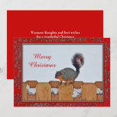 Sneeuwfoto met kerstflank feestdagenkaart (Voorkant / Achterkant)