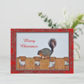 Sneeuwfoto met kerstflank feestdagenkaart (Staand voorkant)