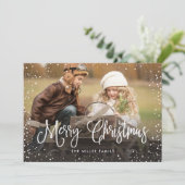 Sneeuwfoto voor pretkerst feestdagenkaart (Staand voorkant)