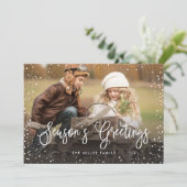 Sneeuwfoto voor pretkerst feestdagenkaart (Staand voorkant)