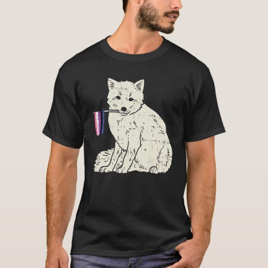 Sneeuwfox Gendervloeide vlag Pride Non-Binary LGBT T-shirt (Voorkant)