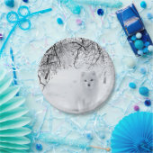 sneeuwfox in winterBossen Papieren Bordje (Feest)