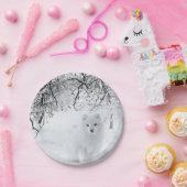 sneeuwfox in winterBossen Papieren Bordje (Feest)