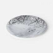 sneeuwfox in winterBossen Papieren Bordje (Gekanteld)