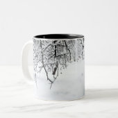 sneeuwfox in winterBossen Tweekleurige Koffiemok (Voorkant links)