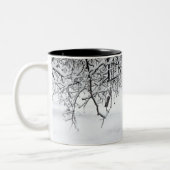 sneeuwfox in winterBossen Tweekleurige Koffiemok (Links)