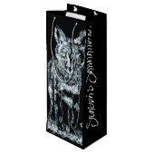 Sneeuwfox Wijn Cadeautas (Achterkant Gekanteld)