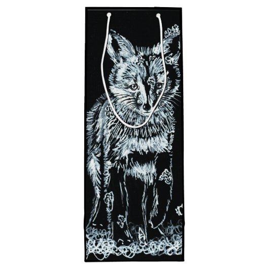 Sneeuwfox Wijn Cadeautas (Achterkant)