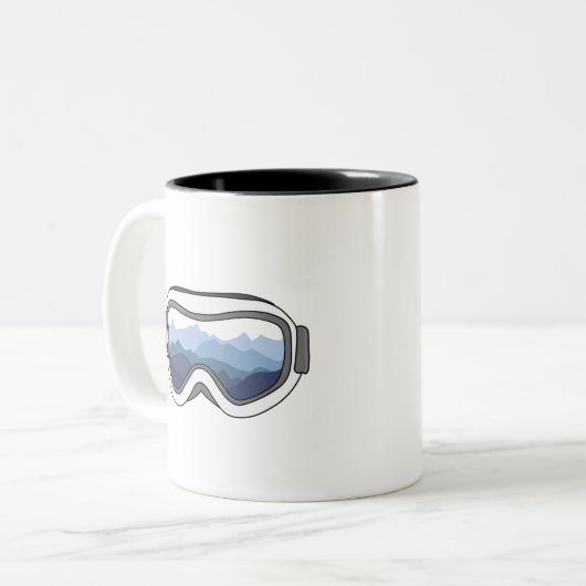 sneeuwgalgen met Uitzicht van het berggebied Tweekleurige Koffiemok (Voorkant links)