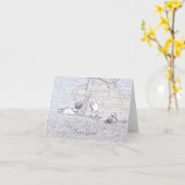 Sneeuwganzen Note Kaart (Gele Bloem)