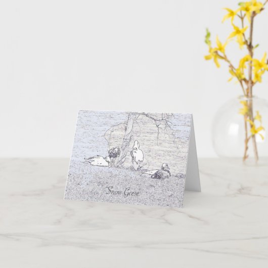 Sneeuwganzen Note Kaart (Gele Bloem)