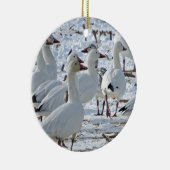 Sneeuwganzen op Cornfield (Winter) Keramisch Ornament (Rechts)