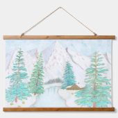 Sneeuwgebergte Hangend Wandkleed (Voorkant)