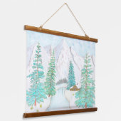 Sneeuwgebergte Hangend Wandkleed (Gebogen)