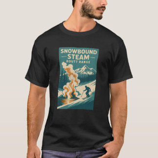 Sneeuwgebonden Stoom Routt Range Skier Warmwaterbr T-shirt