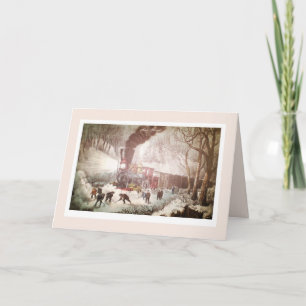 Sneeuwgebonden trein denkt aan je Kaart