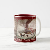 Sneeuwgebonden trein  koffiemok tweekleurige koffiemok (Voorkant rechts)