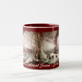 Sneeuwgebonden trein  koffiemok tweekleurige koffiemok (Center)