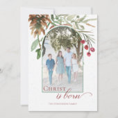 Sneeuwgeboren Christus Religieuze Kerst Foto Feestdagenkaart (Voorkant)