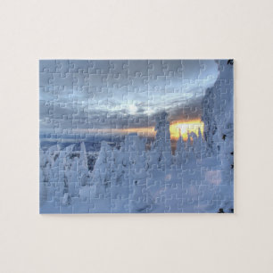 Sneeuwgeesten bij zonsondergang op Whitefish Mount Legpuzzel