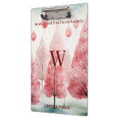 Sneeuwgekust Roze Winter Bos Serenity Monogram Klembord (Links)
