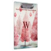 Sneeuwgekust Roze Winter Bos Serenity Monogram Klembord (Rechts)