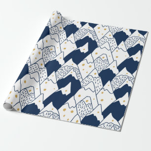 Sneeuwgemak van het zwarte patroon van het bergpat cadeaupapier