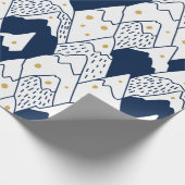 Sneeuwgemak van het zwarte patroon van het bergpat cadeaupapier (Hoek)