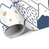 Sneeuwgemak van het zwarte patroon van het bergpat cadeaupapier (Rol Hoek)