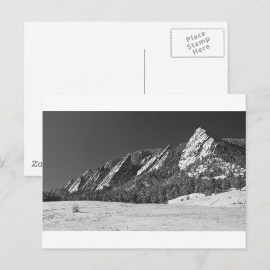 Sneeuwgestookte flatirons Boulder CO Panorama BW Briefkaart (Voorkant / Achterkant)