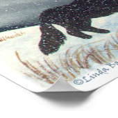 Sneeuwgestookte Wolf Waterverf schilderen Poster (Hoek)