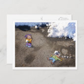 sneeuwgevecht briefkaart (Voorkant / Achterkant)