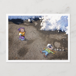 sneeuwgevecht briefkaart