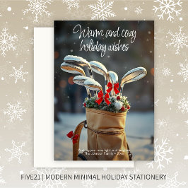 Sneeuwgolf winterseizoen wensen feestdagenkaart