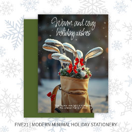 Sneeuwgolf winterseizoen wensen · Groen Feestdagenkaart