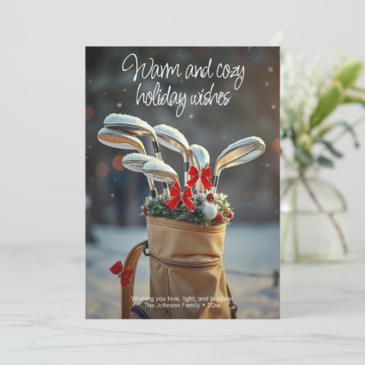 Sneeuwgolf winterseizoen wensen · Groen Feestdagenkaart (Staand voorkant)