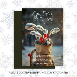 Sneeuwgolf winterseizoen wenst vakantiefeest kaart