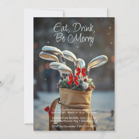 Sneeuwgolf winterseizoen wenst vakantiefeest kaart (Voorkant)