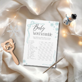 Sneeuwgroen Bow Baby Word Scramble Game Kaart